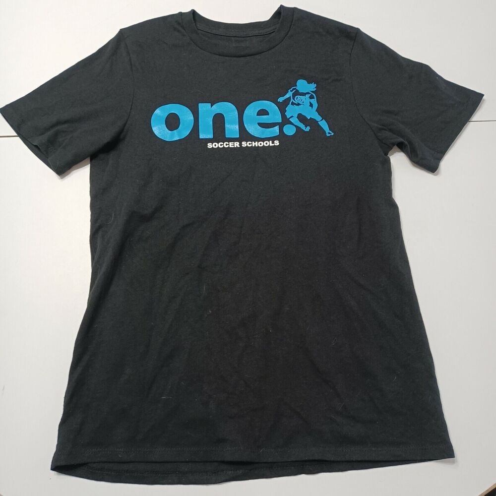 District Re-Tee Boys L T-Shirt Black One Soccer Schools Crew Neck Cotton‎ Blend